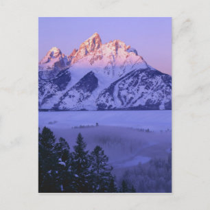 GRAND TETON NATIONALPARK, WYOMING. USA. Nebel & Postkarte