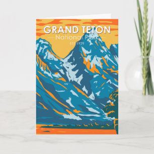 Grand Teton Nationalpark Wyoming Vintag Karte
