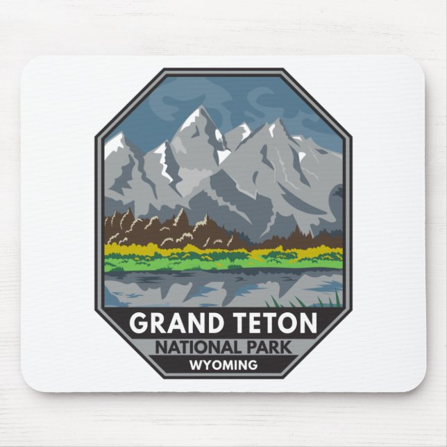 Grand Teton Nationalpark Wyoming Vintag  Mousepad (Vorne)