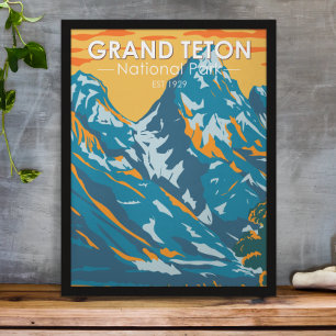 Grand Teton Nationalpark Wyoming Vintag Poster