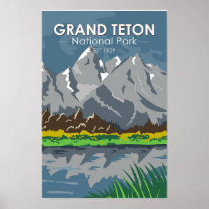 Grand Teton Nationalpark Wyoming Vintag Poster