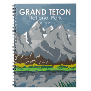 Grand Teton Nationalpark Wyoming Vintage Notizblock