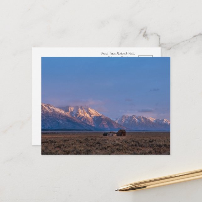 Grand Teton Open Lands Postkarte (Vorderseite/Rückseite Beispiel)