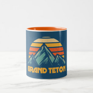 Grand Teton Retro Türkis Zweifarbige Tasse
