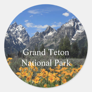 Grand Teton Springtime Souvenir Foto Runder Aufkleber