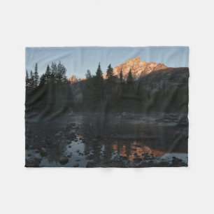 Grand Teton Sunrise in Cottonwood Creek Fleecedecke