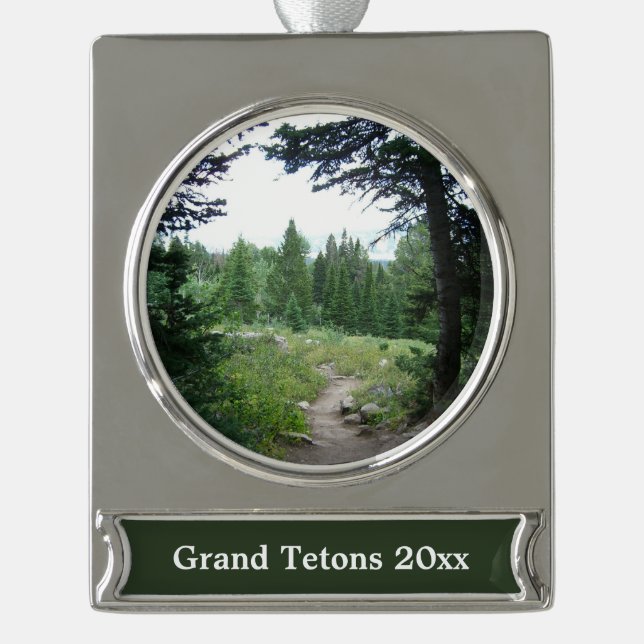 Grand Teton Trail Banner-Ornament Silber (Vorderseite)