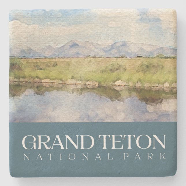 Grand Teton Untersetzer, Nationalpark Stone Unters Steinuntersetzer (Vorderseite)