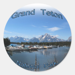 Grand Teton, USA, Montana Nationalpark Runder Aufkleber