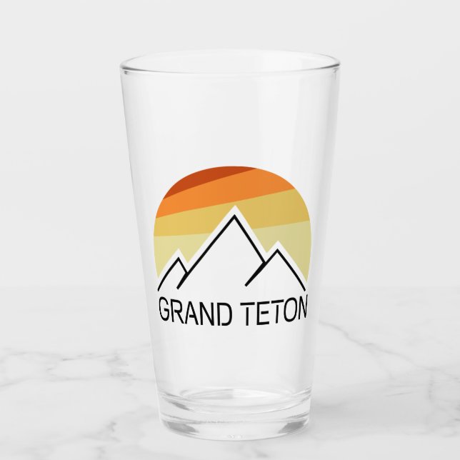Grand Teton Wyoming Retro Glas (Vorderseite)