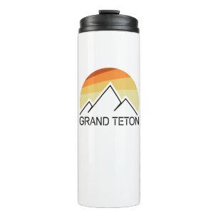 Grand Teton Wyoming Retro Thermosbecher