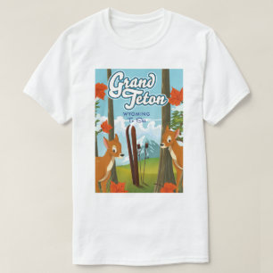 Grand Teton Wyoming zum Skifahren. T-Shirt