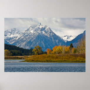 Grand Tetons, aus Oxbow, Herbst Poster