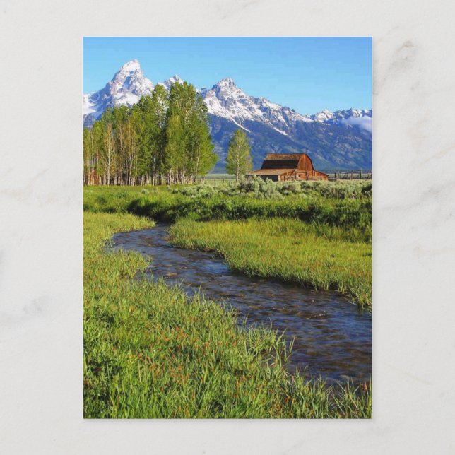 Grand Tetons Barn, Wyoming Postkarte (Vorderseite)