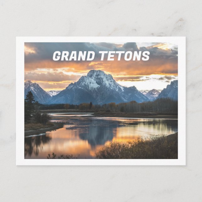 Grand Tetons Mountains Jackson Wyoming Postkarte (Vorderseite)