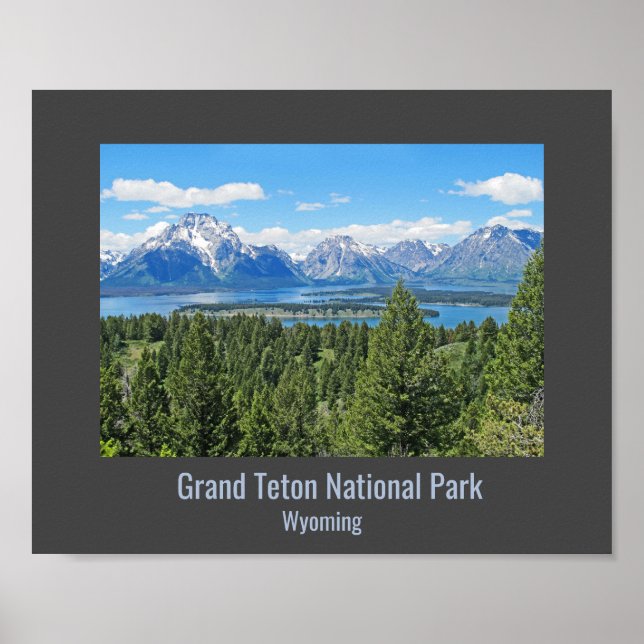 Grand Tetons Nationalpark Design Landschaftsgestal Poster (Vorne)