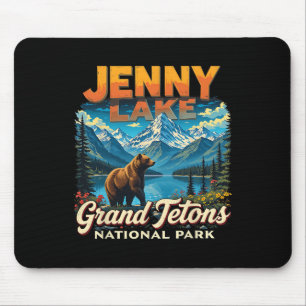 Grand Tetons Nationalpark Jenny Lake Vintage Reise Mousepad