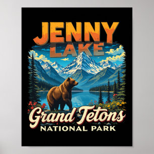 Grand Tetons Nationalpark Jenny Lake Vintage Reise Poster