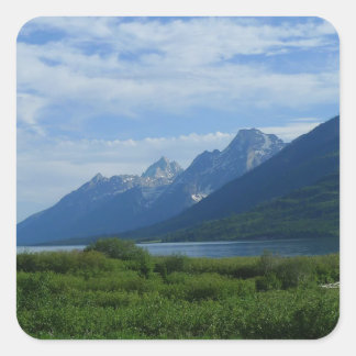 Grand Tetons Quadratischer Aufkleber