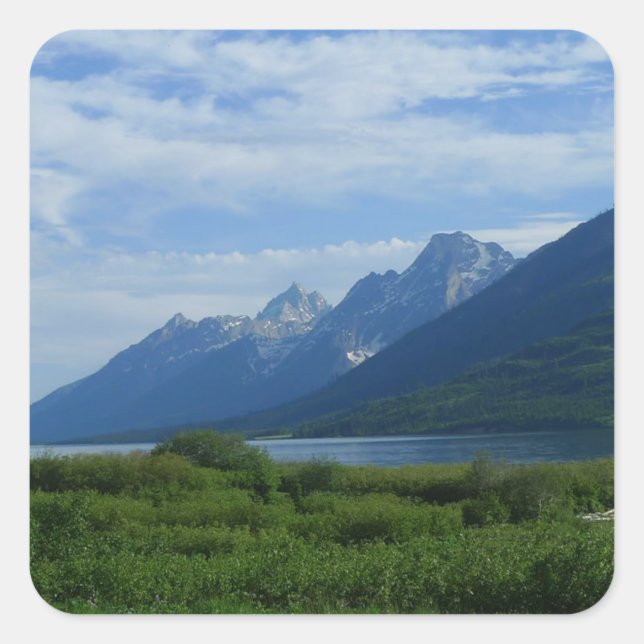 Grand Tetons Quadratischer Aufkleber (Vorderseite)