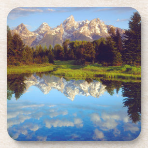Grand Tetons spiegeln sich im Snake River Getränkeuntersetzer