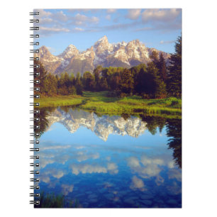 Grand Tetons spiegeln sich im Snake River Notizblock