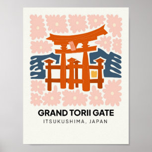 Grand Torii Gate Itsukushima Japan Reisen Poster