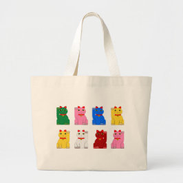 Grand Tote Bag maneki neko Jumbo Stoffbeutel