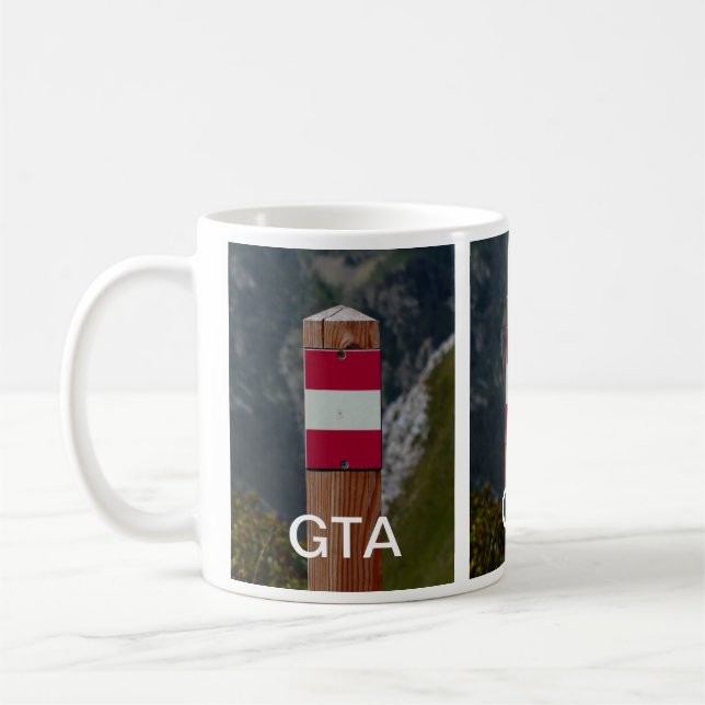 Grand Tour of the Alps Trail Marker, GTA Two-Tone Kaffeetasse (Links)