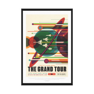 Grand Tour Retro NASA Reiseposter Wrapped Canvas Leinwanddruck