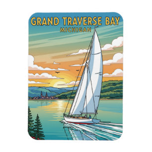 Grand Traverse Bay Michigan Travel Magnet