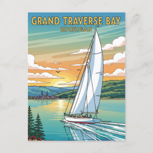 Grand Traverse Bay Michigan Travel Postkarte