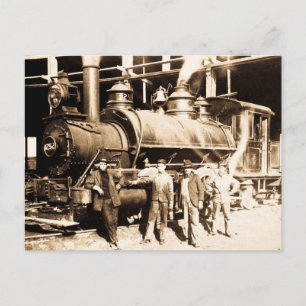 Grand Trunk Railway Shop & Crew - Vintag Postkarte