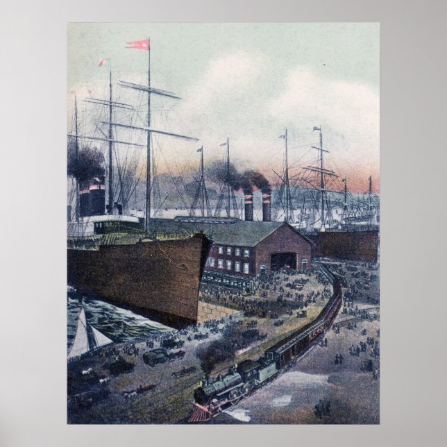 Grand Trunk Ry Portland, Maine Steamship Wharf Poster (Vorne)