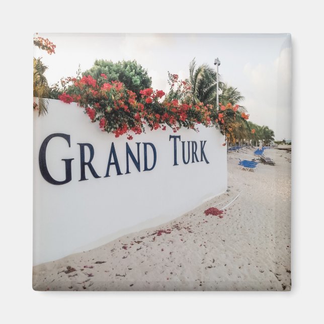 Grand Turk Beach Szene Magnet (Vorne)