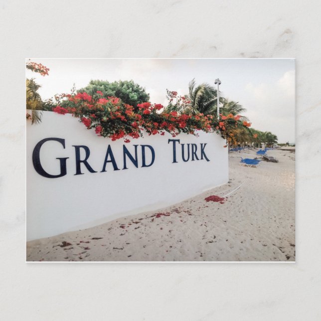 Grand Turk Beach Szene Postkarte (Vorderseite)