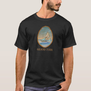 Grand Turk Turks & Caicos Vintag Retro Sailboat V T-Shirt