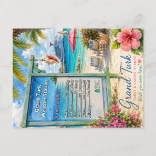 Grand Turk Turks und Caicos Conch Wetterstation Postkarte