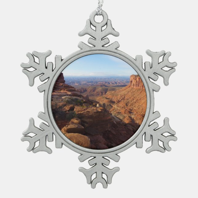 Grand View Point im Canyonlands National Park Schneeflocken Zinn-Ornament (Vorderseite)