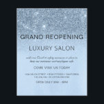 Grand Wiedereröffnung Blue Sparkle Glitzer Salon Flyer<br><div class="desc">Glam Baby Blue Ombre Sparkle und Glitzer Grand Wiedereröffnung Glam Luxury Hair Salon, Beauty Store, Eyelashes, Nails, Makeup, Microblading, Hair Stylist, Lashes, Hair Stylist oder Make Up Artist Business Flyer mit individuellem Namen und Rücksendeadresse. Dieses einfache, moderne und elegante personalisierte Design ist perfekt für die Wiedereröffnung Ihres Unternehmens nach covid-19...</div>
