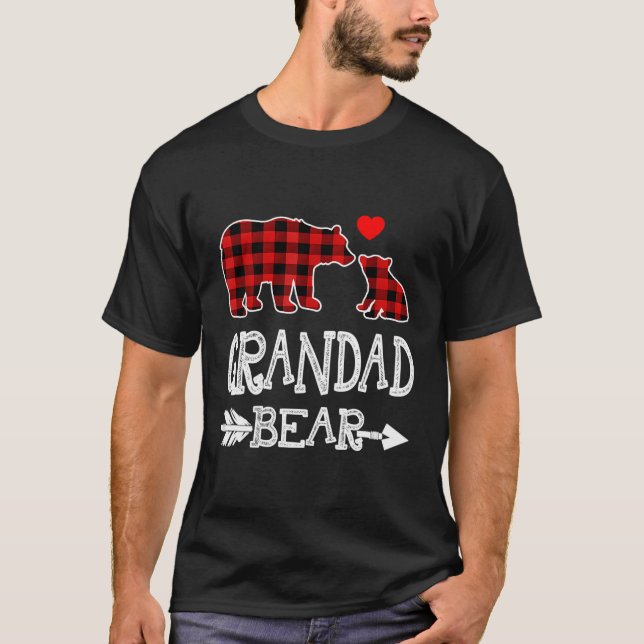 Grandad Bar Christmas Pajama Red Kariert Buffalo F T-Shirt (Vorderseite)