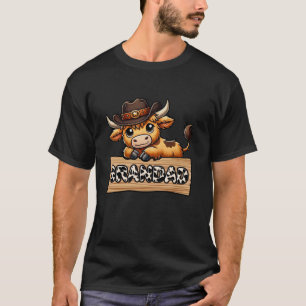 Grandad Cowboy Animal Pattern Bauer Cow Famile T-Shirt