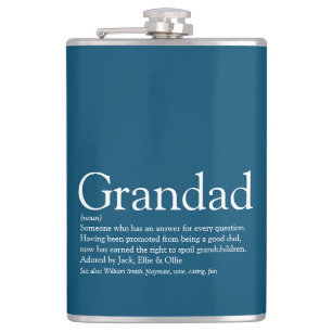 Grandad Definition Sprichwort Zitat blau Flachmann