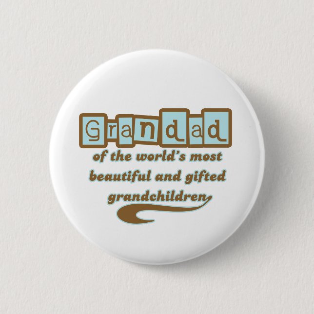 Grandad der begabten Enkelkinder Button (Vorderseite)