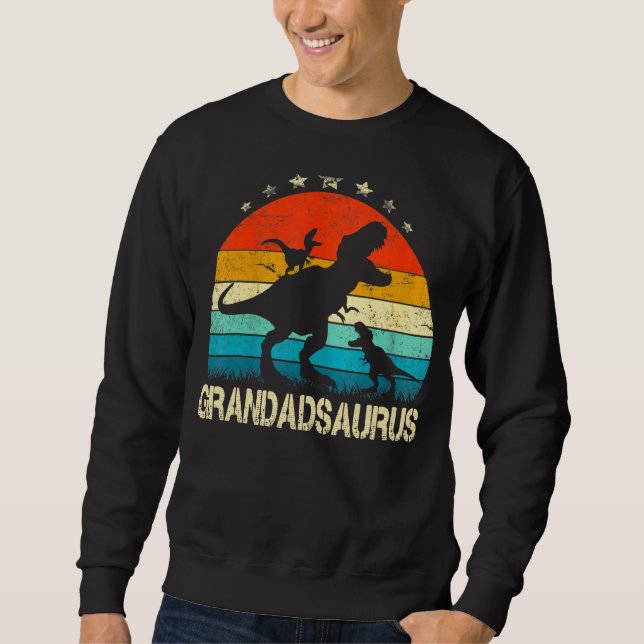 Grandad Dinosaur Grandadsaurus 2 Zwei Kinder Chris Sweatshirt (Vorderseite)
