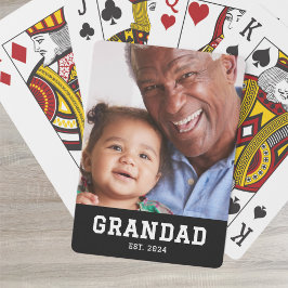 Grandad Established Bold Black Photo Spielkarten