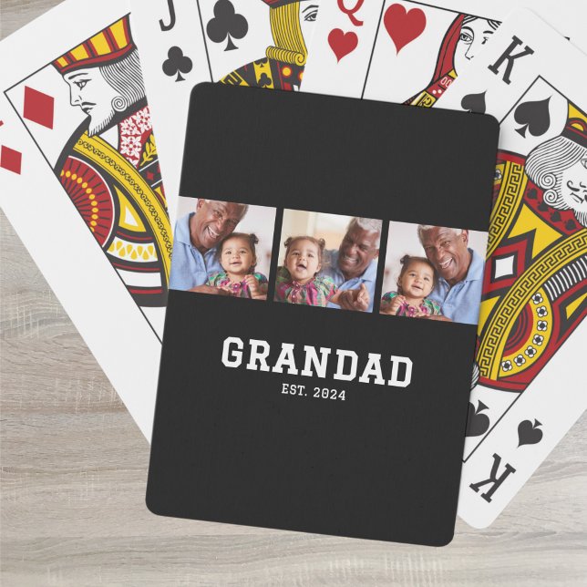Grandad Established Modern Bold Bold Black 3 Photo Spielkarten (Von Creator hochgeladen)