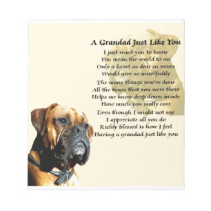 Grandad Gedicht - Boxer Dog Design Notizblock