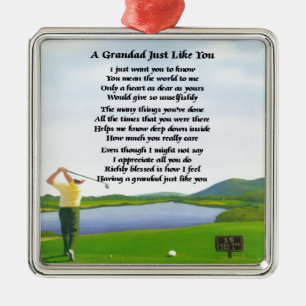 Grandad-Gedicht - Golf Silbernes Ornament