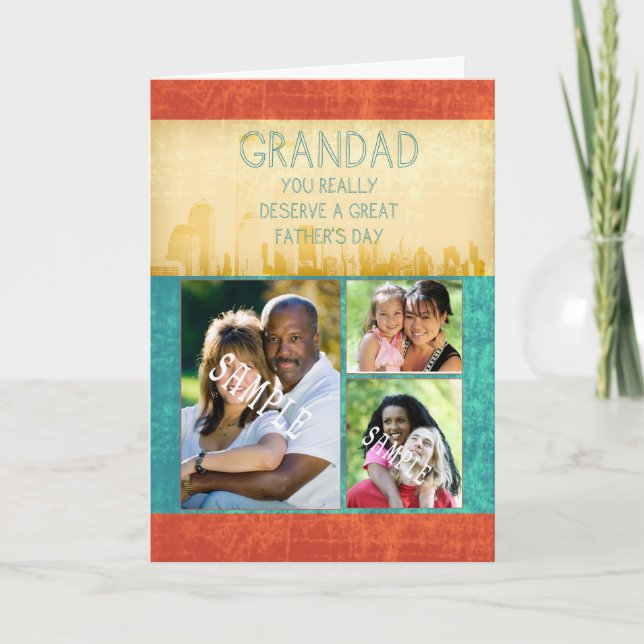 Grandad Vatertag Karte Ihr Foto hier (Vorderseite)